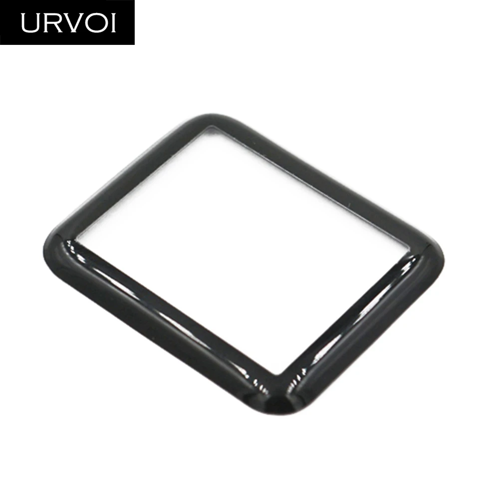 Black URVOI изогнутая полная пленка для apple watch series 5 4 3 2 1 закаленное стекло 3D Защита экрана для iWatch крышка линзы ремешок 40 44 мм - Color: Black