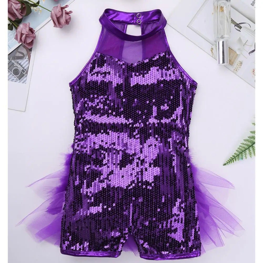 DPOIS/танцевальное платье пачка для латинского балета девочек блестящий