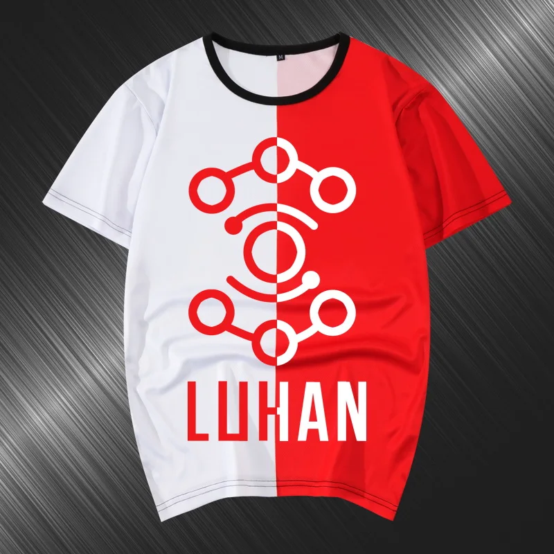 Летняя женская футболка в стиле Харадзюку Kpop EXO Luhan одинаковая Повседневная с