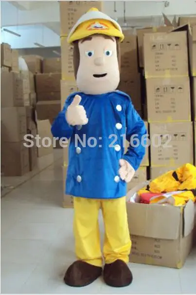 

Fireman Sam Mascot costume Fancy Dress Adult size Free shipping