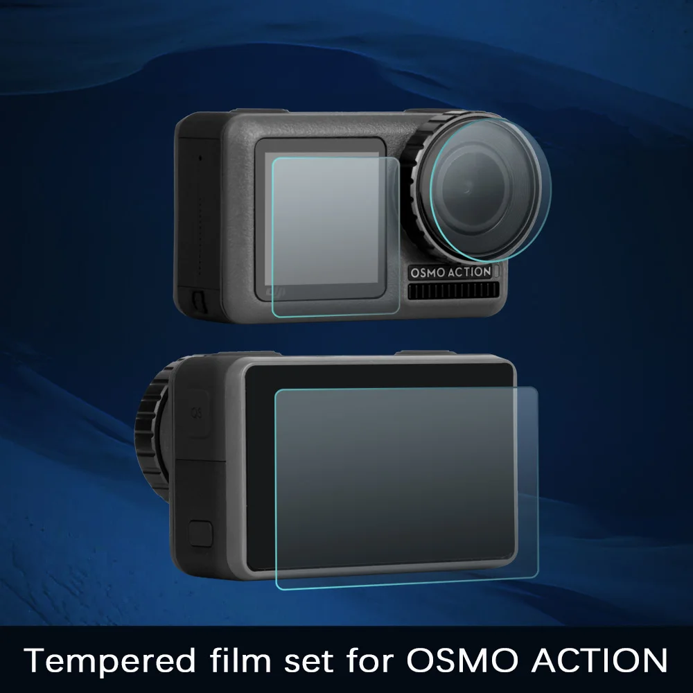 

9H 2.5D Tempered Glass Screen Film Set for DJI OSMO ACTION Camera Lens Handheld Gimbal Stabilizer Protective Film Accessories