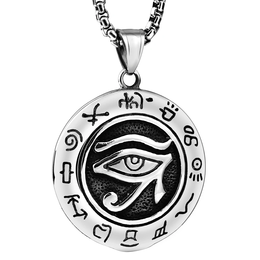 

Religious Egyptian Eye of Horus Ancient Egypt Stainless Steel Pendant Necklace