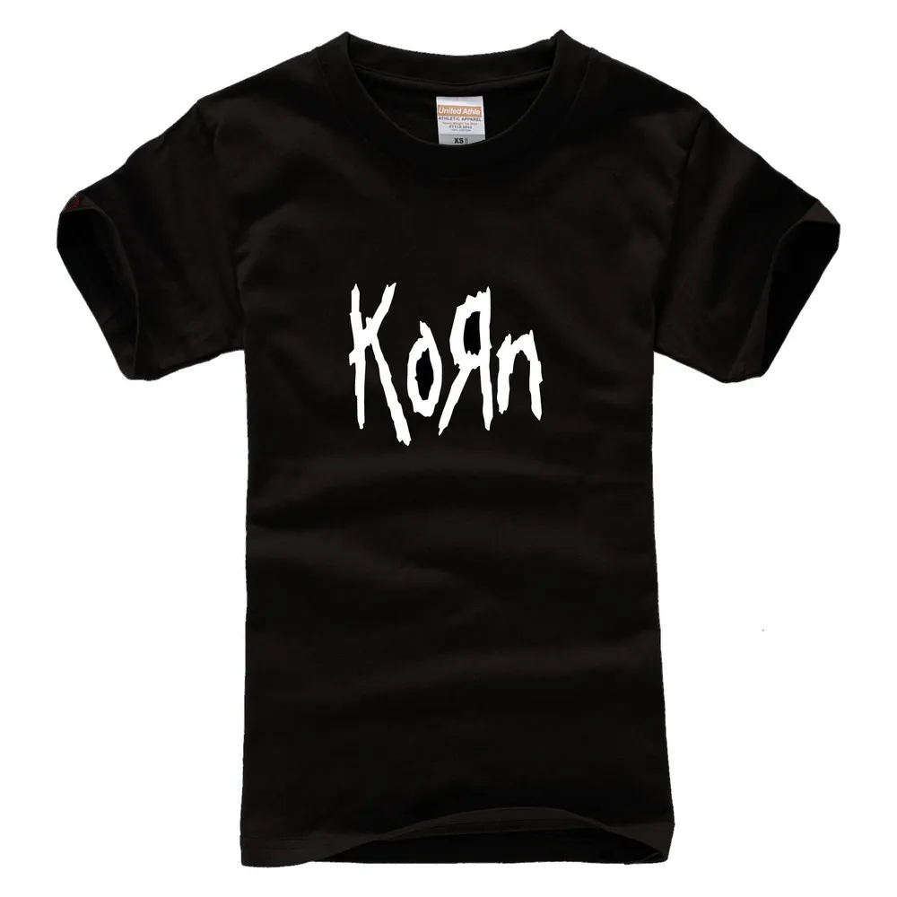 Korn рок-группа с модным металлическим серии печать футболка Лидер продаж shubuzhi топ
