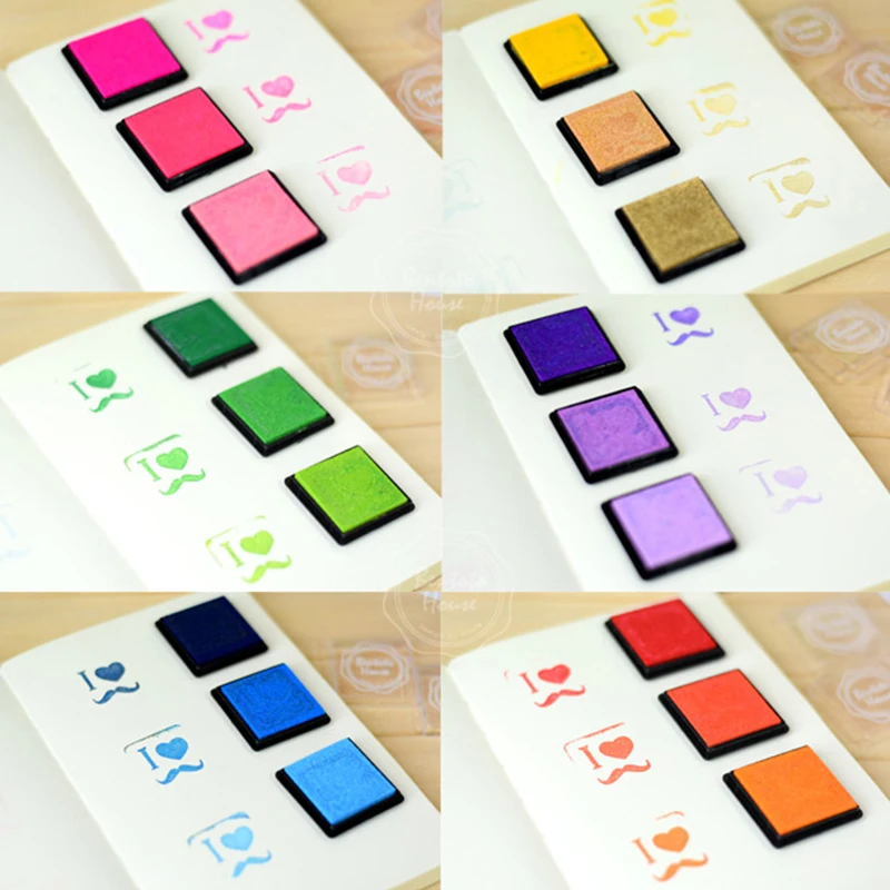 XINAHER 20 шт./лот милый мультфильм DIY чернильный коврик пластиковый штамп fingerpaint inkpad для скрапбукинга декорации 20 видов цветов