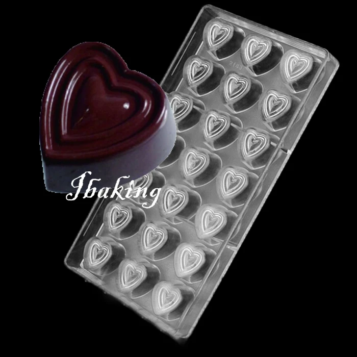 Двойная форма для конфет в форме сердца Желе Форма выпечки лоток шоколада из