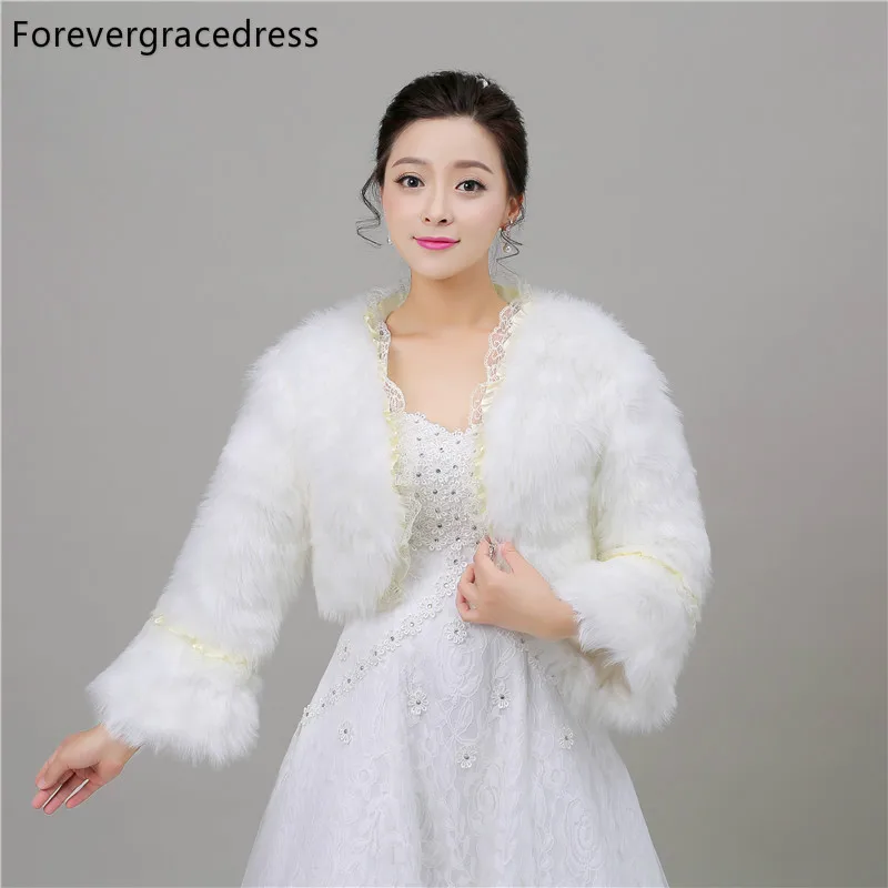 Forevergracedress мягкие белые зимние Искусственный мех свадебные Обёрточная бумага