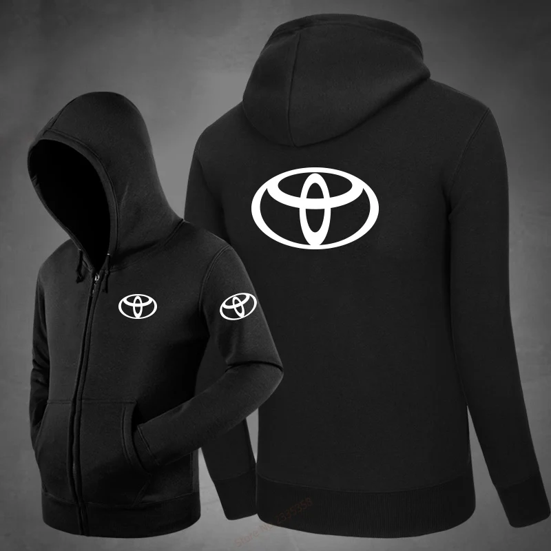 Новинка 2018 модная однотонная женская толстовка Мужская Toyota кардиган на молнии