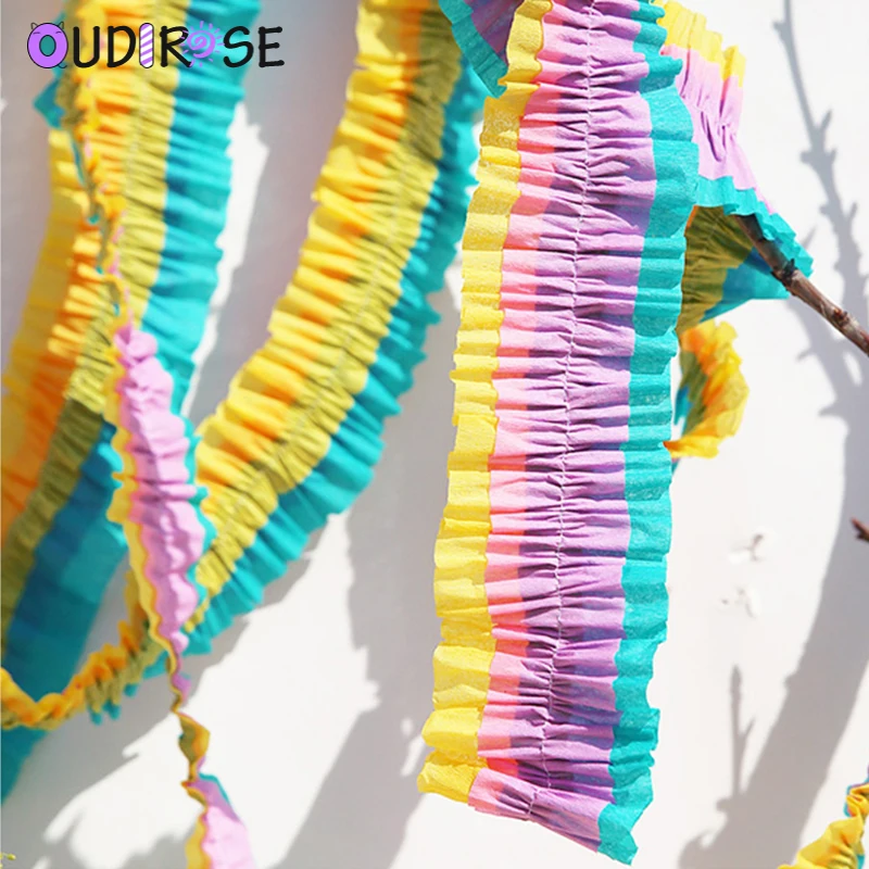 OUDIROSE 7 см * 3 м плиссированный бумажный венок с кисточками вечерние гирлянды DIY