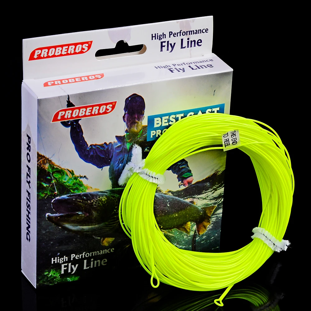1pc 100FT Weight Forward Floating Fly Fishing Line WF-2F/3F/4F/5F/6F/7F/8F Fly Line Moss Green/Orange/Yellow/Teal Color Comdaba