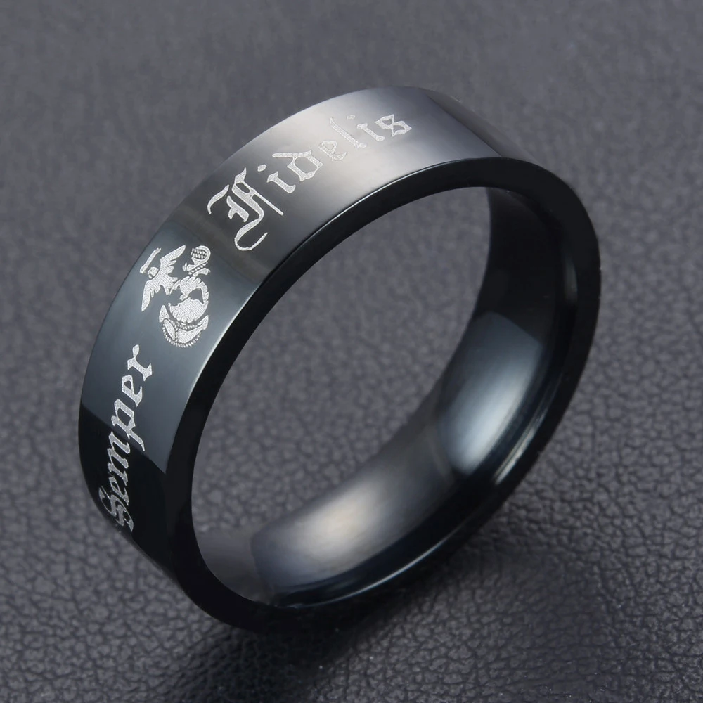 Мода от aruel Black Pipe Army Ring USMC дизайнерское мужское кольцо из нержавеющей стали 316