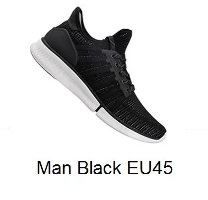 Man black EU45 Xiaomi Mijia спортивная обувь, кроссовки высокого качества профессиональная Мода IP67 Водонепроницаемый без смарт чип ультра светильник обувь - Цвет: Man black EU45