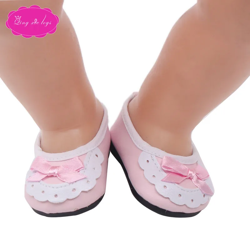 Pink Куклы розовое платье принцессы обувь подходит 43 см baby doll и американский 18 дюймов девушки кукла обувь аксессуары g5-g66 - Цвет: Pink