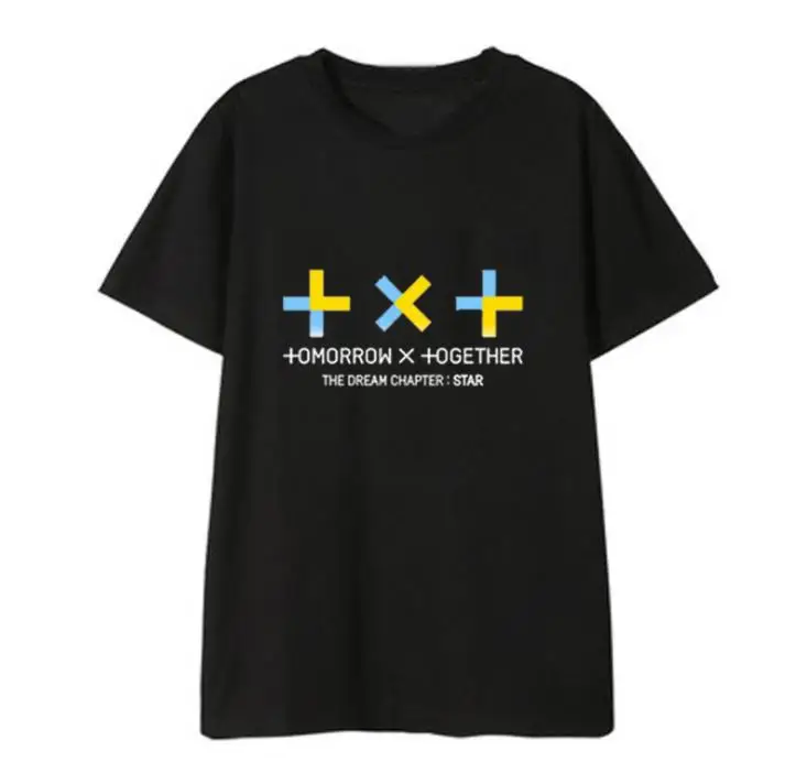 Txt The Dream Chapter, футболка с короткими рукавами и принтом в виде звезды, с круглым вырезом, kpop, летняя модная футболка унисекс, 6 цветов, футболки