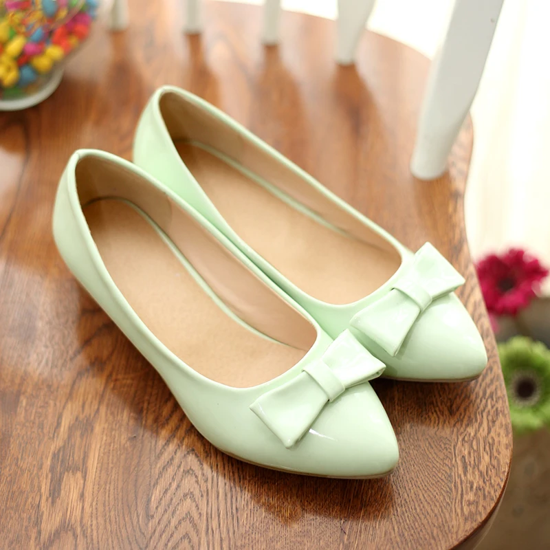 Женская мода острым носом высокие каблуки лук квадратный каблук туфли партии