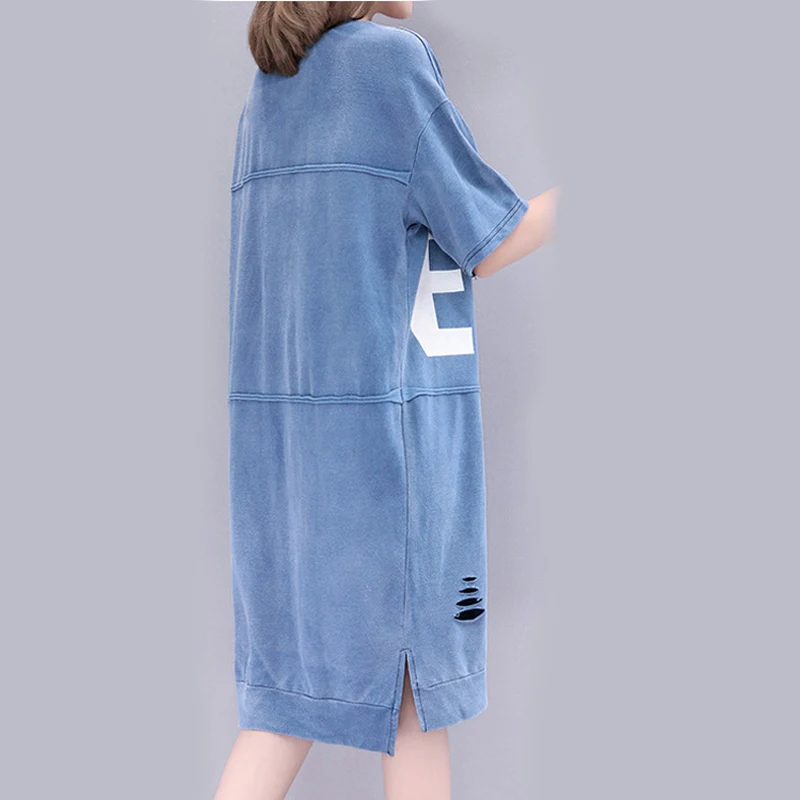 Летнее женское джинсовое платье повседневное облегающее с коротким рукавом |