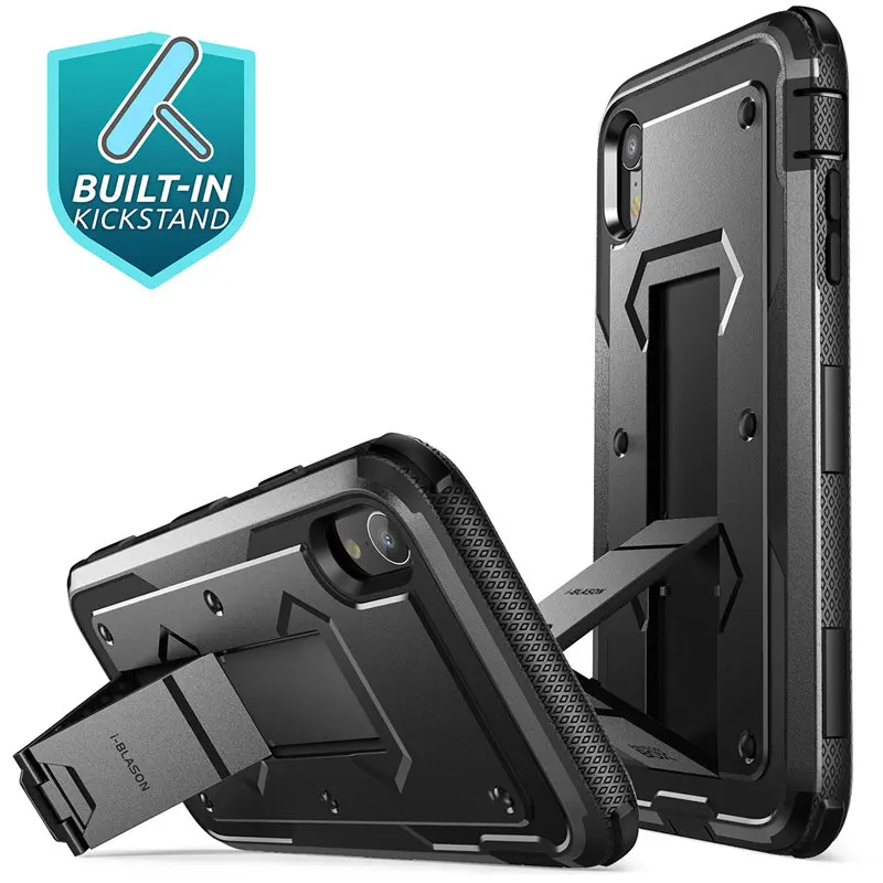 For iphone XR Case 6.1&quot i-Blason Armorbox Full Body Heavy Duty Shock Reduction with Built in Screen Protector &amp Kickstand | Мобильные