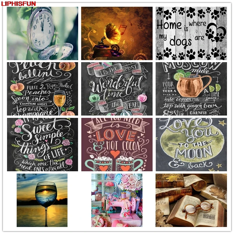 

5D Full Drill Diy Diamond Painting Cross Stitch Resin Square/round Diamond Embroidery Home Decoration blackboard Clock book