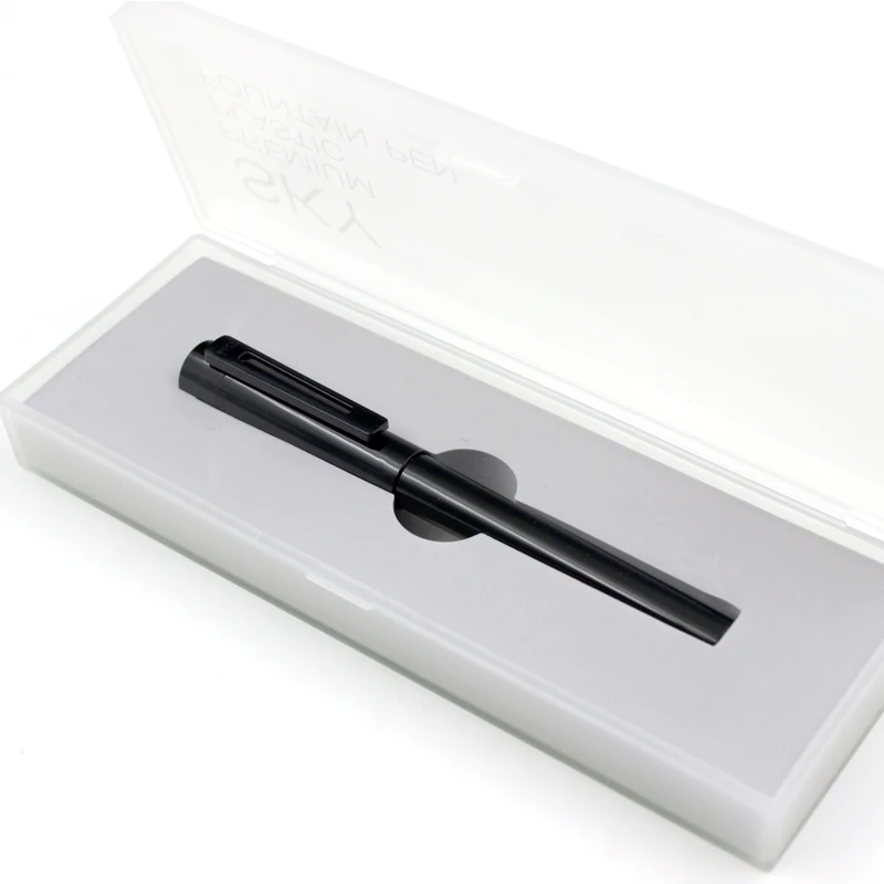 Black with case Гладкая пишущая Роскошная ABS авторучка EF перо стандартного типа чернильные ручки подарочная ручка для студентов школьные принадлежности офисные принадлежности - Цвет: Black with case