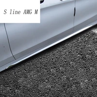 car styling auto side skirt car stainless steel sticker side body door decoration trim for mercedes benz c class w205 2015 2017