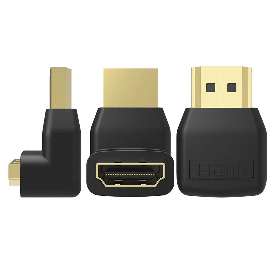 Robotsky HDMI Мужской к HDMI Женский Кабель адаптер Скрытый удлинитель 90 градусов под прямым углом для HD 1080P DHTV позолоченный штекер HDMI