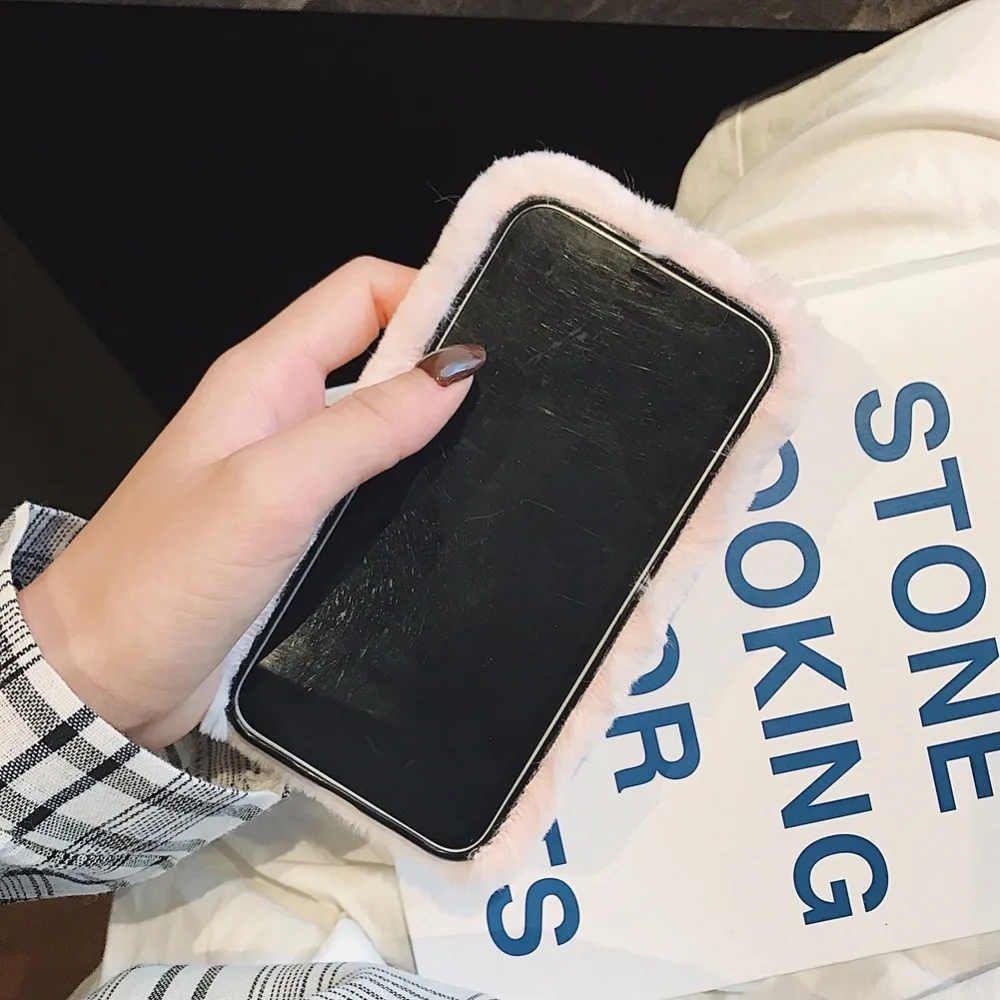 Чехол для iPhone XR/XS Max/X/8/8 плюс/7/plus/6/6s/6 plus/6s плюс кролик волос Фламинго Вышивка милые