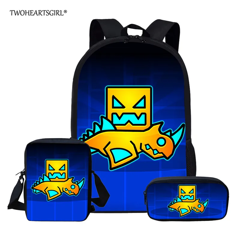 Детский комплект из рюкзака и сумки twoheart с геометрическим рисунком школьный