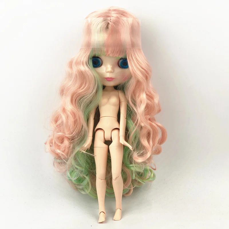 Обнаженная кукла блонд кудрявые волосы Blyth кукла шарнирное тело DIY обнаженные игрушки BJD модные куклы смешанные цвета волосы куклы 19 шарнирная игрушка для девочки