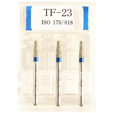 TF 23 15 шт./5 Коробки зубные Алмазные Боры TF-22/TF-23/TF-31/TF-41/TF-42/TF-43 сверло диаметром-боры наконечник для высокоскоростной бормашины стоматолог на рифленой подошве - Цвет: TF 23