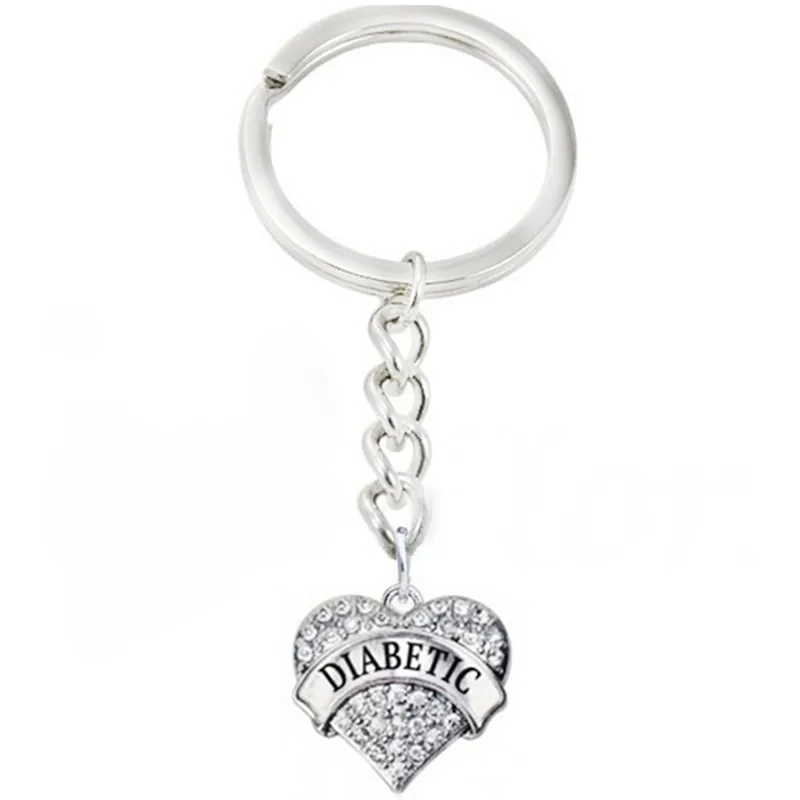 Брелок для ключей с двойным носом|rhinestone keyrings|crystal key ringheart shaped keychain |
