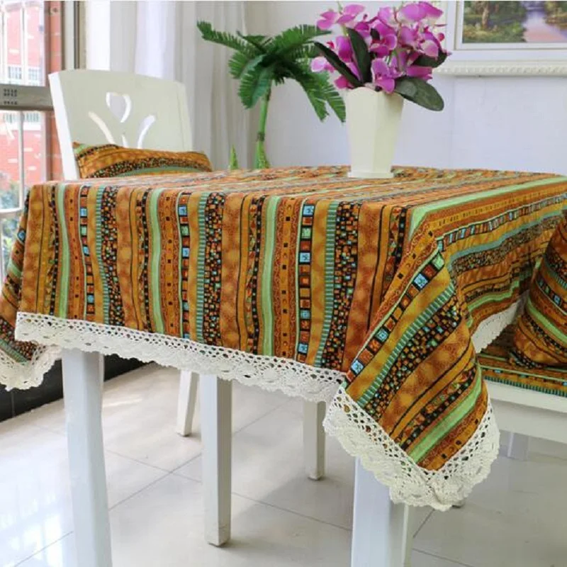 WINSTBROK Винтаж прямоугольный скатерти кружевной ткани Скатерти обеденный стол