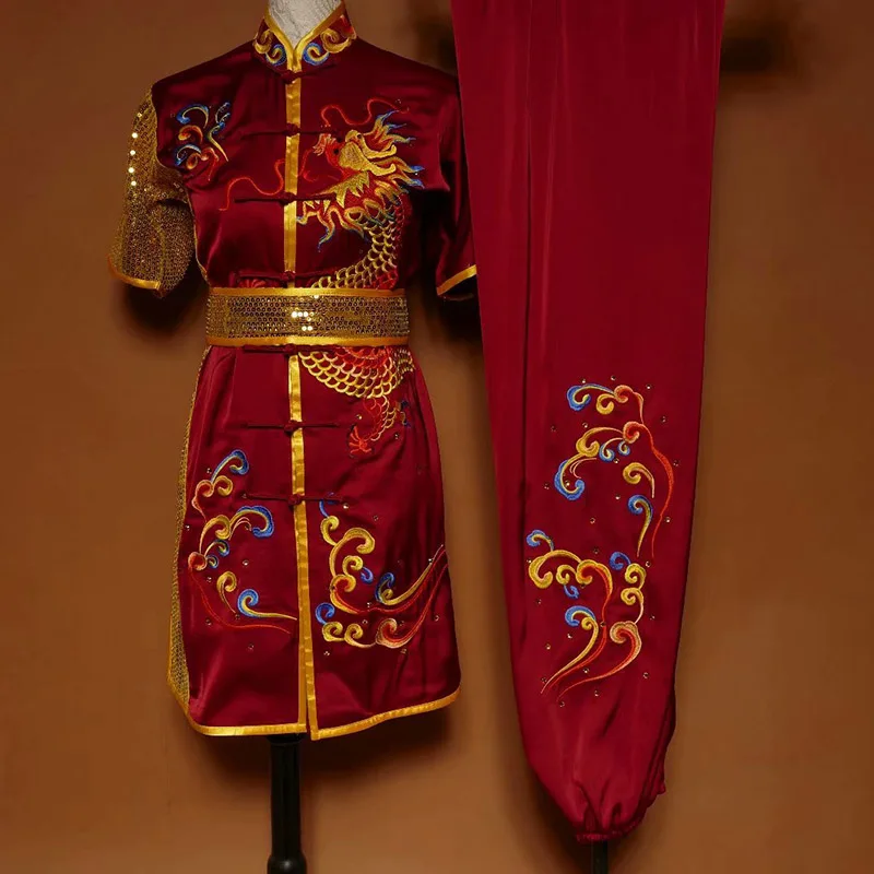 Wushu taichi одежда тайцзи changquan Униформа боевых искусств соревнование вышитая kungfu