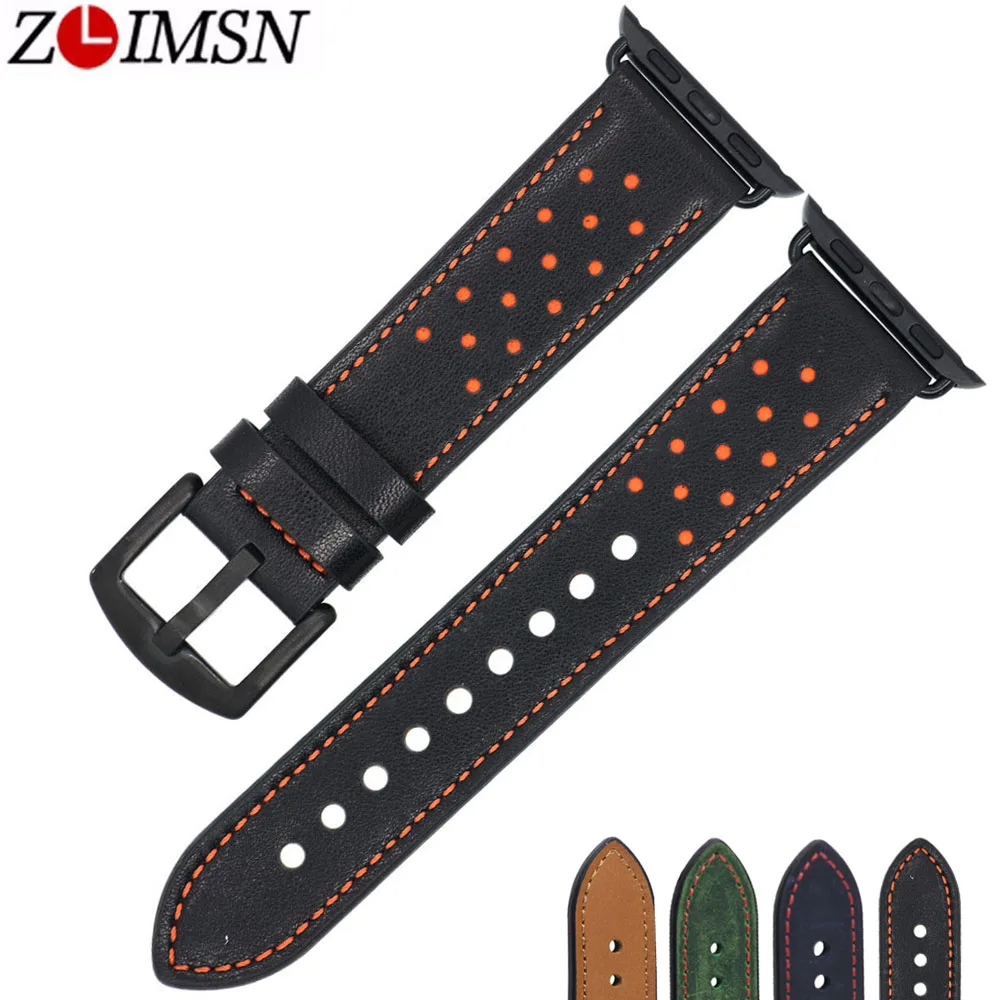 

ZLIMSN New Fashion Genuine Leather suitable for apple Watchband 42mm 38mm iWatch Watch Accessories Bracelet Strap