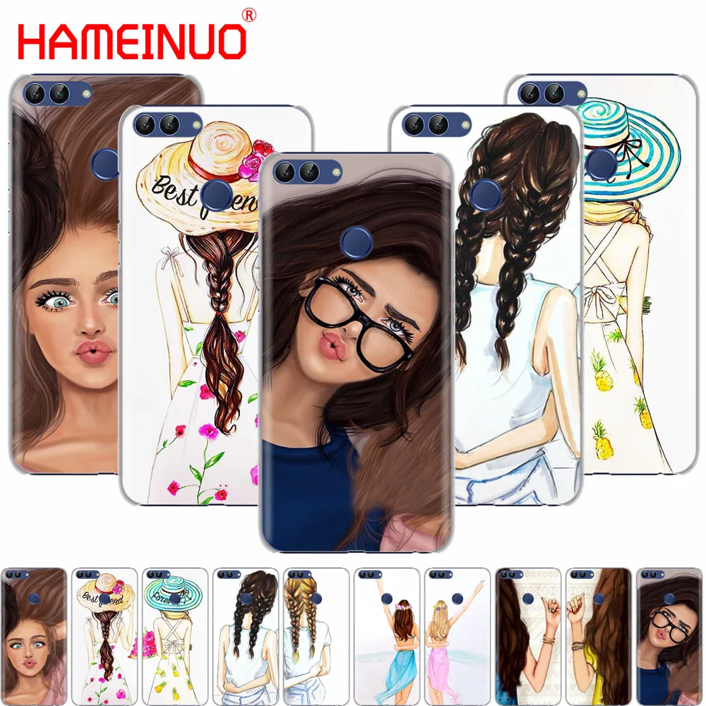 HAMEINUO девушки брюнетка блонд лучшие друзья сотовый телефон чехол для huawei Honor Y5 7C Y625
