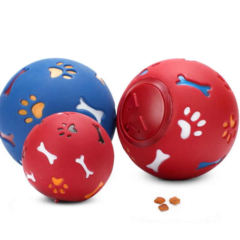 2 Size S/M Colors Red/Blue Dog Toy Pick up Food Balls Funny Squeaky Leakage Pet Cat Treat Holder Puppy Chew Training Supplies | Дом и сад