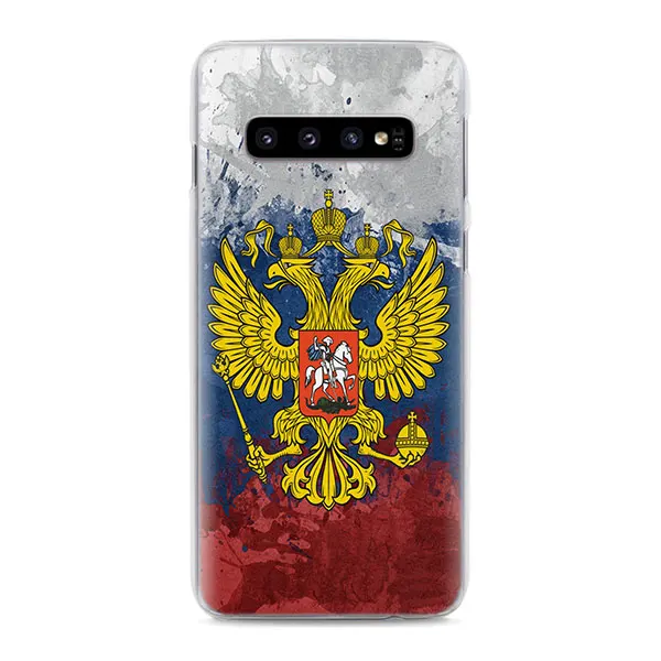 01 Винтаж флаг России Орел телефонные чехлы для samsung Galaxy S10e S10 S8 S9 плюс M10 M20 M30 A50 S6 S7 Край жесткий чехол повышенной прочности - Цвет: 01