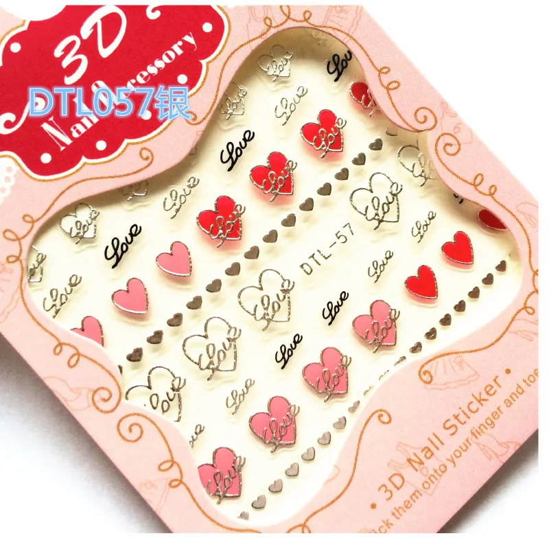 MYBORMULA, 3 листа, золото, серебро, стикеры 3D на ногти Nail Art, снежинка, звезда, сердце, фирменный логотип, украшение для ногтей, Мультяшные клейкие наклейки 49-60