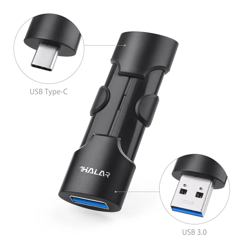 T7-Black THKAILAR USB 3,0 флэш-диск тип-c OTG USB флеш-накопитель 256 ГБ 128 Гб 64 Гб Флешка 32 Гб высокоскоростная карта памяти, Флеш накопитель USB - Цвет: T7-Black