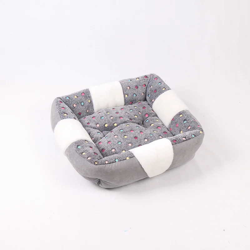 

2017 Winter Warm Pet Dog Beds Soft Fleece Dot Design Pet Nest With Removable Pet Mat Warm Kennel For Cat Puppy 3 Sizes PD236