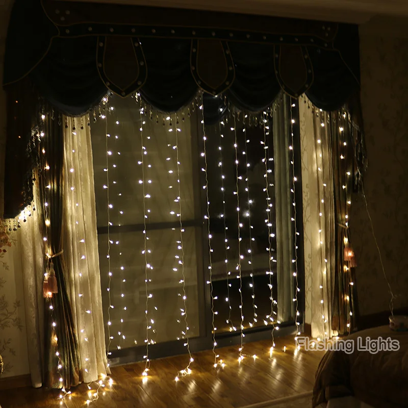 Гирлянда для занавесок 110/220 в 3х3м 300LED уличная Рождественская декоративная
