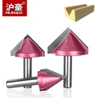 HUHAO 1 шт. хвостовик 8 мм V-образный пазовый резак фрезы для дерева Вольфрам 3D Деревообработка Обрезной нож для акрила МДФ ПВХ дерева