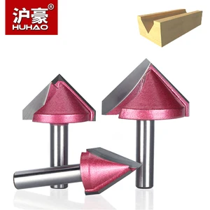 HUHAO 1 шт. хвостовик 8 мм V-образный пазовый резак фрезы для дерева Вольфрам 3D Деревообработка Обрезной нож для акрила МДФ ПВХ дерева