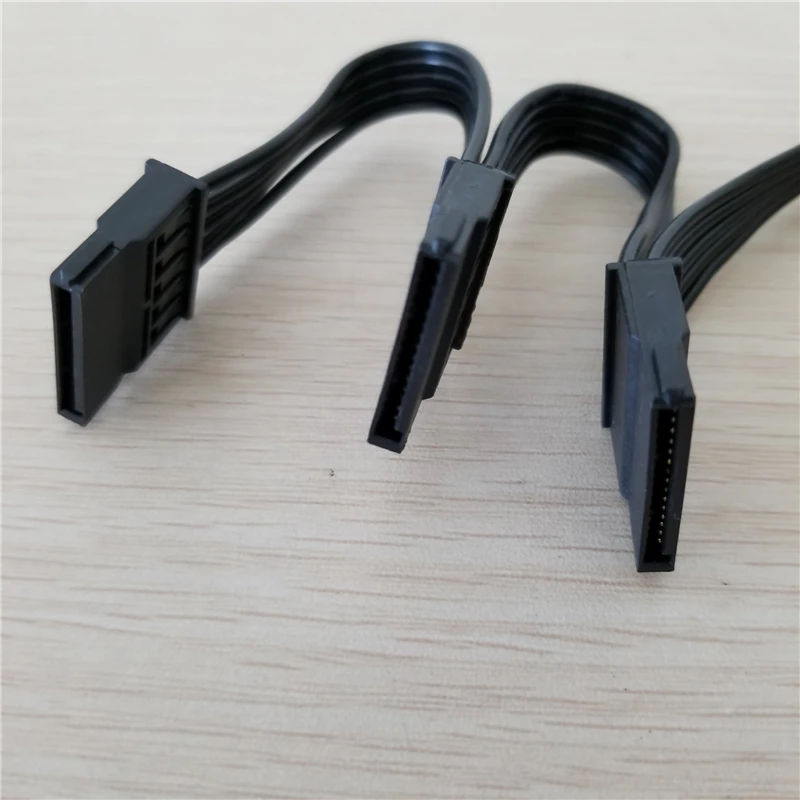 PC Server Computer Hard Drive 15Pin SATA 1 Male to 3 Female Splitter Power Cable Cord 18AWG |