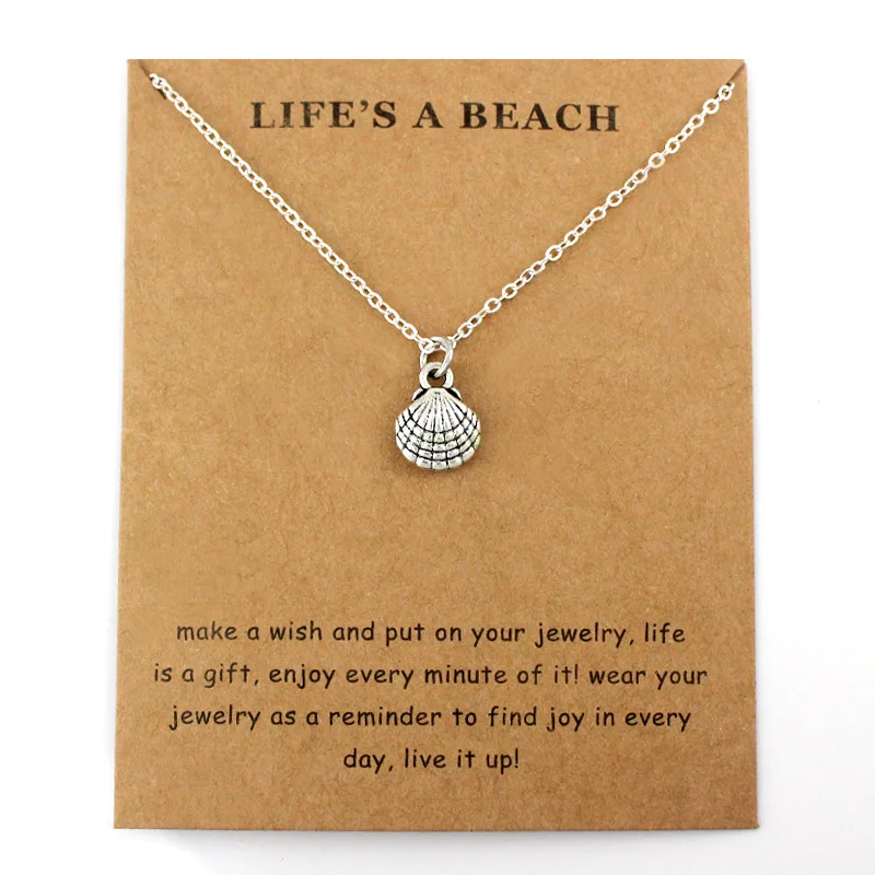 Sea Turtle Tortoise Necklaces Ocean Waves Beach Conch Shell Pendants Women Men Unisex Trendy Jewelry Lover's Christmas Gift |