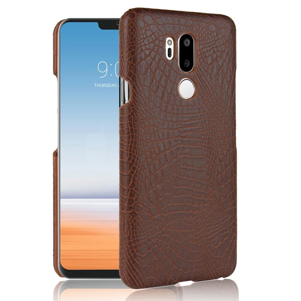 Для LG G7 чехол Супер тонкий крокодиловая кожа текстура задняя крышка Жесткий Щит