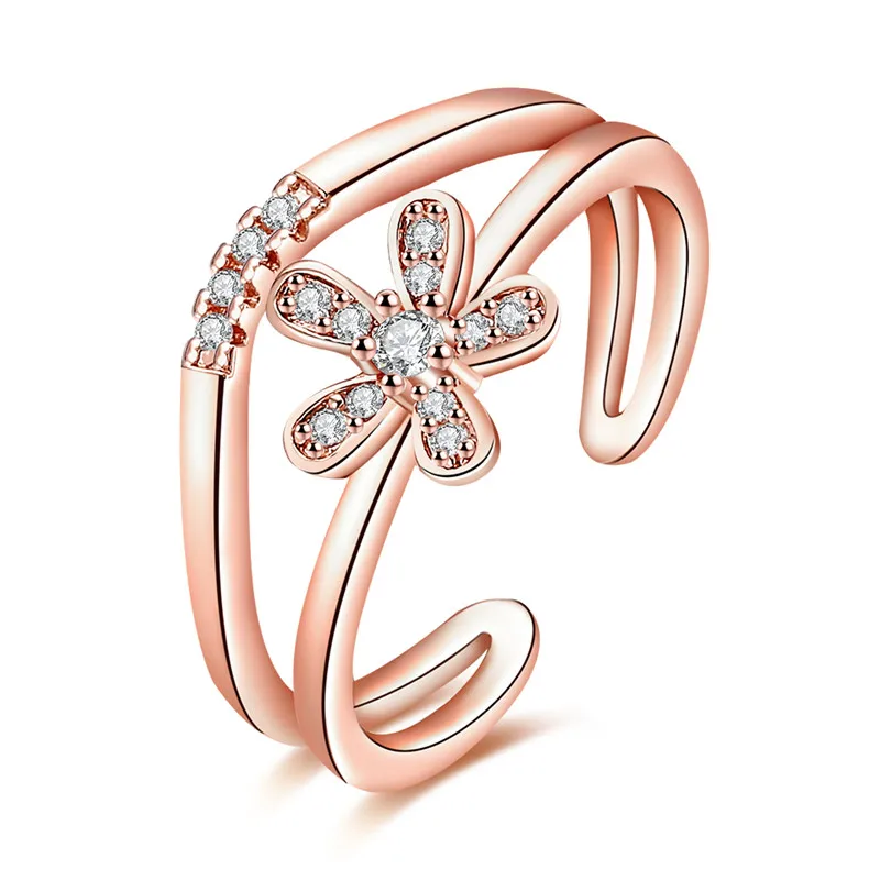 Открытое кольцо из PR886 B fine jewelry Кольцо в 18 К Роза цвет золотистый с топ циркония
