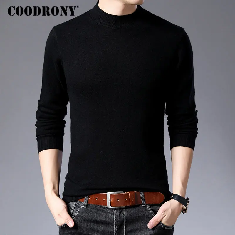 COODRONY Brand Sweater Men Casual Turtleneck Pull Homme Merino Wool Sweaters Autumn Winter Soft Warm Cashmere Pullover Men 93011
