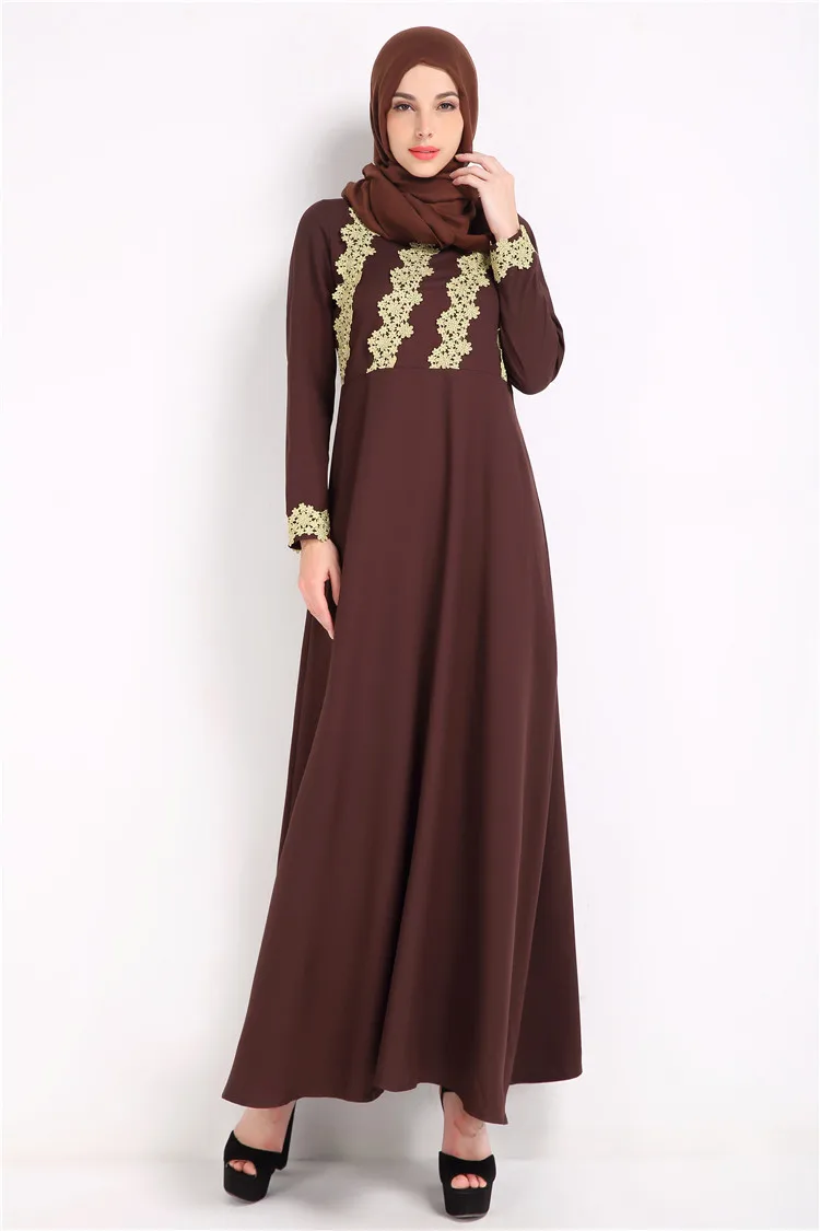 Женское длинное платье из полиэстера abaya черное в мусульманском стиле вечерние