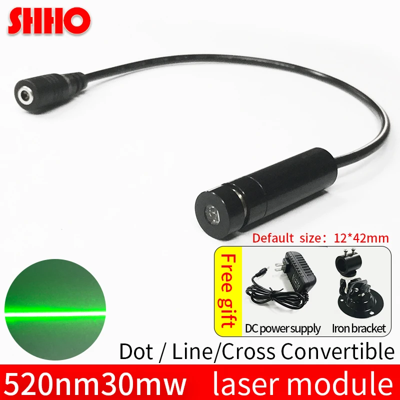 

High quality 520nm 30mw green line laser module line width adjustable building site drawing line production location