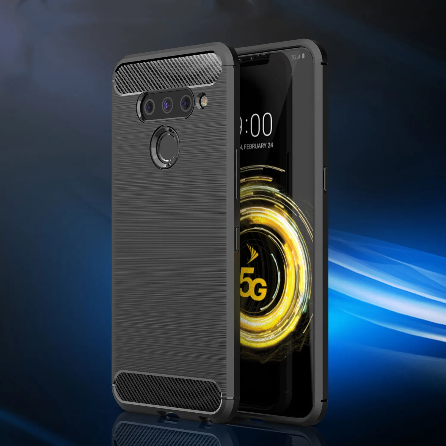 Carbon Fiber TPU Silicone Back Cover For LG V50 V40 V30S G8 G8S G7 ThinQ K40 K10 K8 2018 Q7 Q6 V30 G6 Q Stylus+ Plus Stylo 5 |