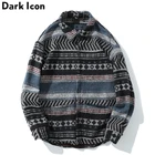 Шерстяная Рубашка Dark Icon с геометрическим рисунком, мужская рубашка с длинным рукавом, весна 2019, одежда для улицы